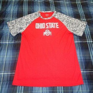 NCAA Ohio State Buckeyes Red/Camo Athletic Shirt Size Large